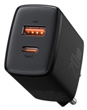 Baseus Compact Quick Charger USB + Type-C U+C 20W EU