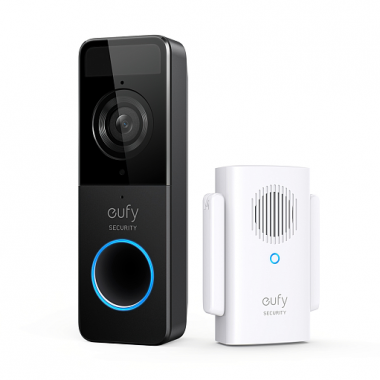 eufy Doorbell Slim 1080p + Wi-Fi Doorbell Chime (E8220)